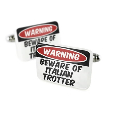 Cufflinks Beware of the Italian Trotter, HorsePorcelain Ceramic NEONBLOND