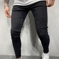 thumbnail image 2 of Mens Jeans Stretch Skinny Pants Street Harajuku Hip-Hop Style Slim Fit Trousers, 2 of 8