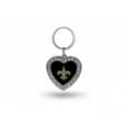thumbnail image 1 of New Orleans Saints Bling Rhinestone Heart Keychain, 1 of 2