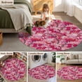 thumbnail image 5 of Round Area Rug 8 Ft, Cherry Blossom Washable Non-Slip Circle Carpet for Living Room/Bedroom, Spring Watercolor Flowers Modern Abstract Art Collection Low-Profile Large Area Rugs for Indoor, 5 of 7
