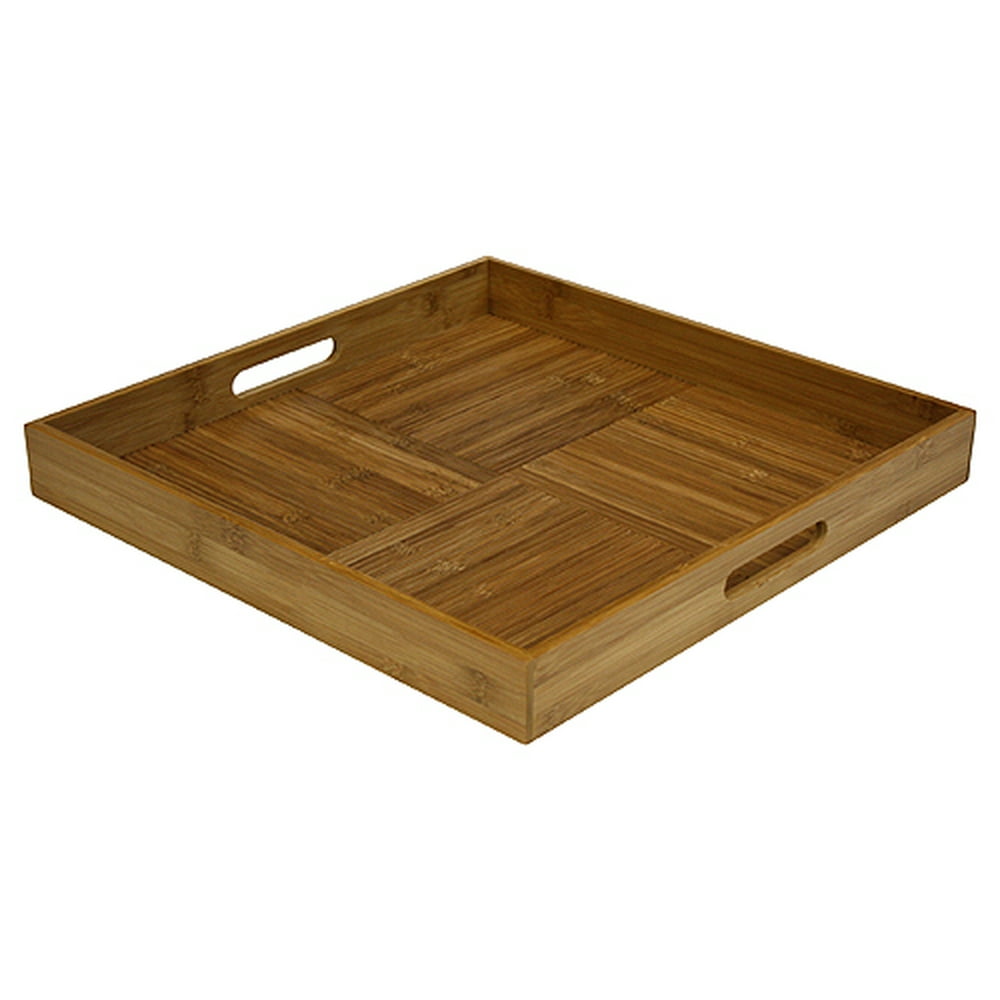 Simply Bamboo Solid Color Square Bamboo Serving Tray 17" Walmart