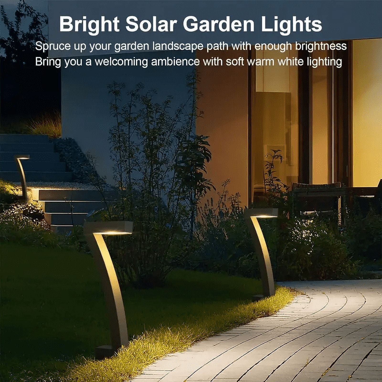 Solar Outdoor Pathway Lights, 6 Pack Bright Outdoor Solar Lights, 12 Hrs Solar Garden Lights Decorative, Auto On/Off Solar Lights for Outside Landscape Path Yard Walkway Driveway