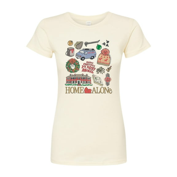 Home Alone - Ha Icon Grid - Juniors Fitted Graphic T-Shirt