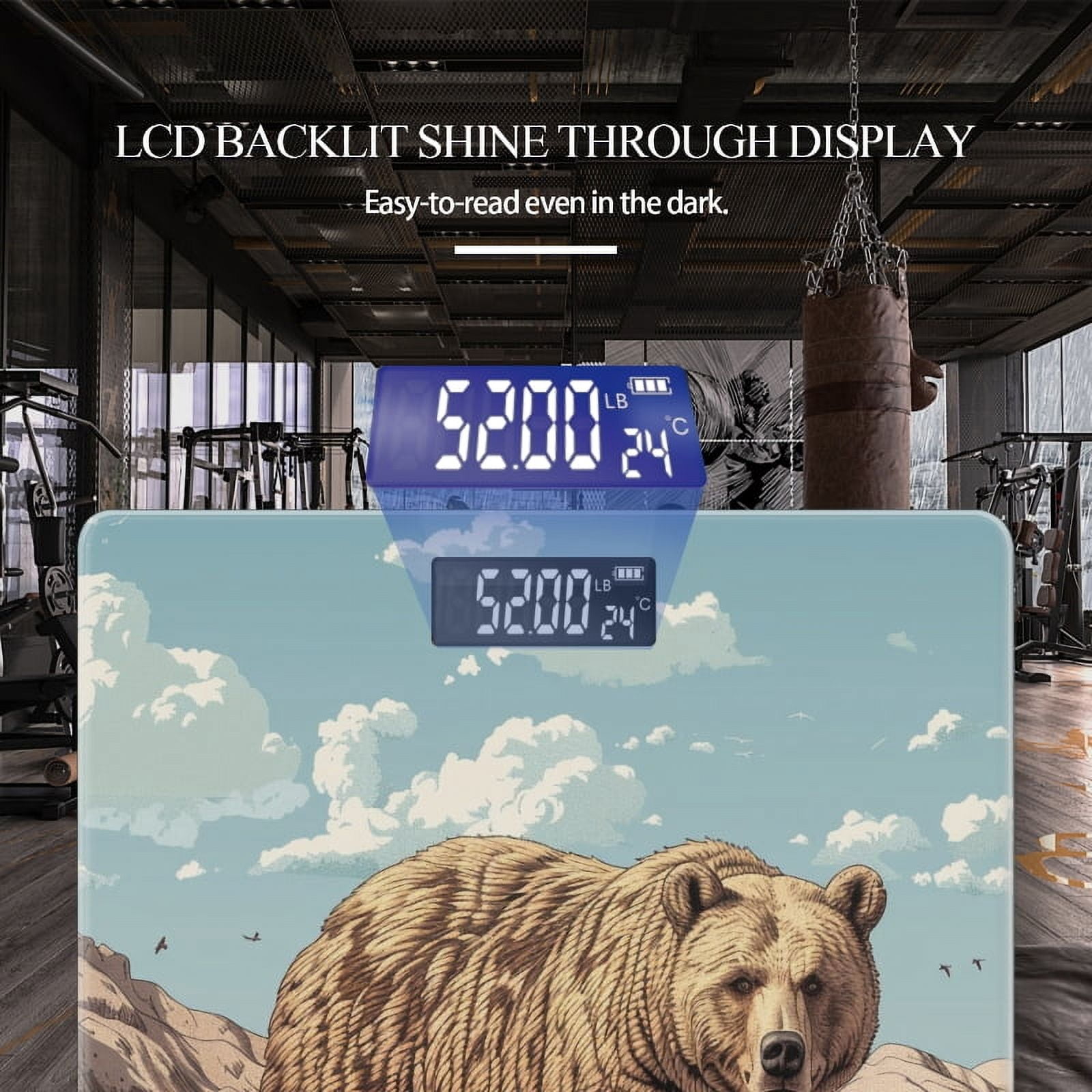 Bathroom Scale, Highly Accurate Digital Body Scale,Precisely Measures Weight up to 400 lbs-Brown Bear In The Desert