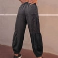 thumbnail image 2 of Teissuly Women's New Solid Color High-waisted Wide-legged Drawstring Leg Casual Thin Sweatpants, 2 of 4