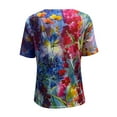thumbnail image 4 of Ichuanyi Womens Shirts , Plus Size Women Short Sleeve Printed V-Neck Tops Tee T-Shirt Blouse, 4 of 5