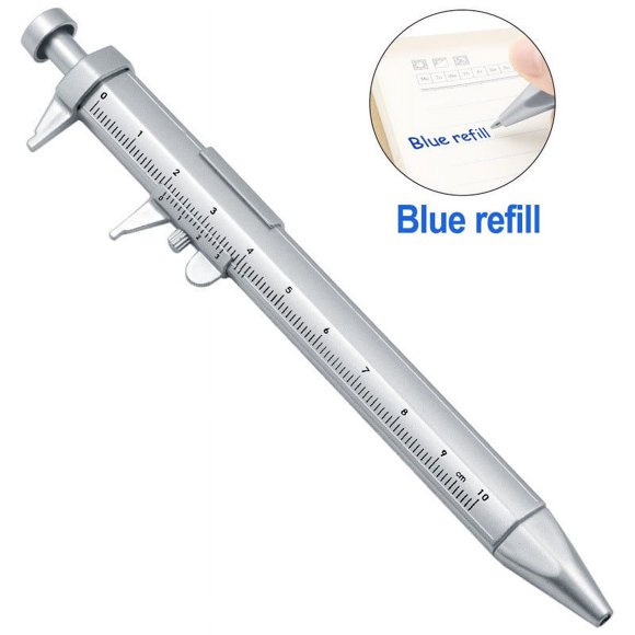 Ballpoint Pen 15cm with Vernier Caliper for Accurate Measurement & Smooth Writing, 2 in 1 Multifunctional Measuring Tool, B