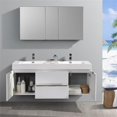 thumbnail image 5 of Fresca Valencia 60" Glossy White Wall Hung Double Sink Modern Bathroom Vanity w/ Medicine Cabinet, 5 of 5