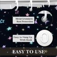 thumbnail image 4 of Black Stars Shower Curtain 72x72, Waterproof Washable Polyester Bathroom Curtain, Cosmic Star Bath Curtain with 12 Plastic C Hooks, Machine Washable Fabric Bath Curtain for Bathroom Decor, 4 of 5