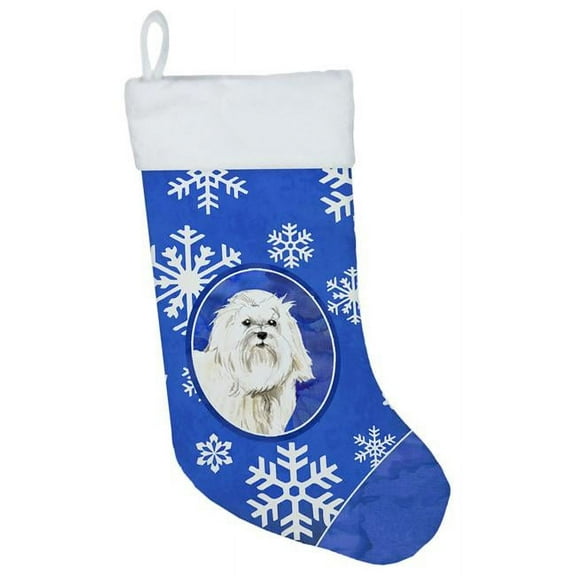 Carolines Treasures CK3909CS Maltese Winter Snowflakes Christmas Stocking