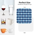 thumbnail image 6 of Yiaed Blue Squares Print Leather Coasters for Drinks - Cup Coasters Coffee Table Kitchen Table Bar, Home & Office Gifts Handmade Drink Coasters-Square, 6 of 6