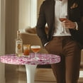 thumbnail image 4 of SEANATIVE 2 PCS Round Tablecloths 24 Inch Cocktail Table Topper Cap Decorative Bar Table Covers with Elastic Edged for Indoor Outdoor Parties, Cowboy Hat Boots Love Valentine's Day Pink, 4 of 7