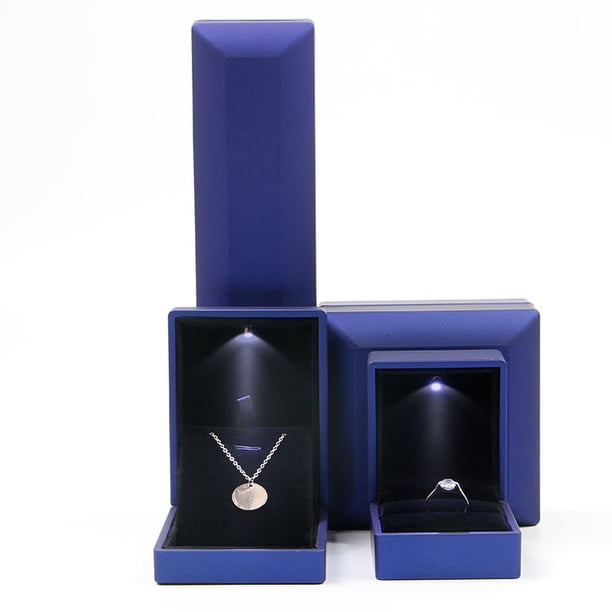 Caja de joyería con luz LED creativa, caja para propuesta de anillo, caja para colgante, collar, caja para pulsera, caja de embalaje para pulsera