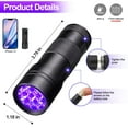 thumbnail image 6 of Black Light UV Flashlight Blacklight 12 LED Urine Detector for Dog/Cat/Pet Urine & Dry Stains and Bed Bug on Carpets/Rugs/Floor,Matching with Pet Odor Eliminator, 6 of 8