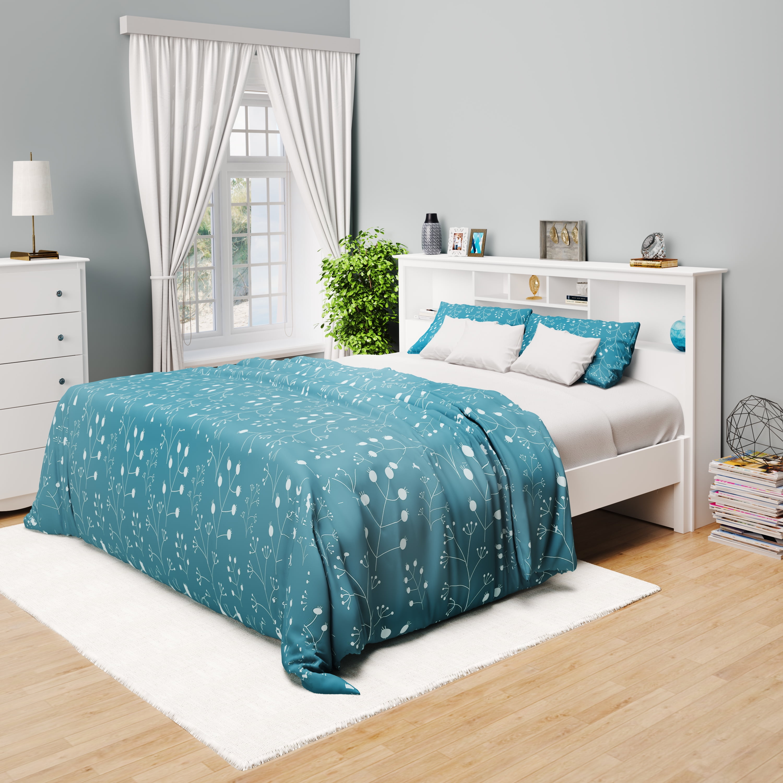 White king bookcase headboard deals