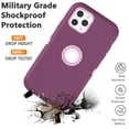 thumbnail image 6 of Njjex iPhone 11 Pro Max Cases, Sturdy Phone Case for iPhone 11 Pro Max 6.7", Full-Body Shockproof Protection Heavy Duty Armor Hard Plastic Rubber Rugged Bumper 3-in-1 Case Cover - Burgundy, 6 of 7