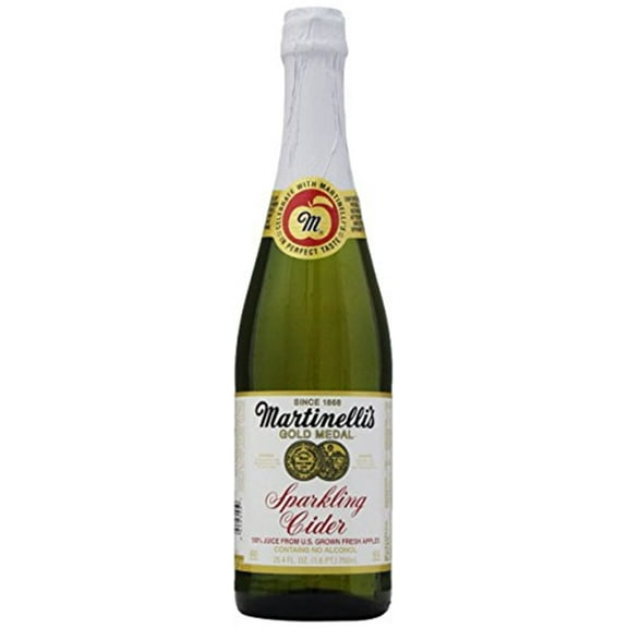 Martinelli's Gold Medal Sparkling Apple Cider Juice, 25.4 oz (4 Bottles)