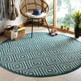 thumbnail image 2 of SAFAVIEH Cottage Laraine Geometric Indoor/Outdoor Area Rug Cream/Turquoise, 9' x 12', 2 of 9