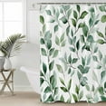thumbnail image 5 of Eucalyptus Leaf Shower Curtain, 60" x 72", Green Plant Watercolor Leaf Waterproof Bathroom Curtain Washable Shower Curtain Set with 12 Hooks, 5 of 6