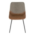 thumbnail image 6 of Outlaw Industrial Two-Tone Chair in Black Metal with Espresso Faux Leather and Brown Fabric by LumiSource - Set of 2, 6 of 8