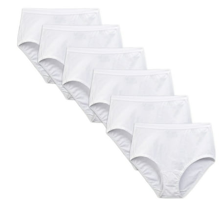 Fruit Of The Loom Women's White 100% Cotton Brief Panties Size: 6 (Medium) 6-Pack