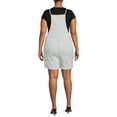 thumbnail image 3 of Celebrity Pink by Celebrity Pink Women's Comfort Stretch Denim Rompers, Plus Sizes 1X-3X, 2-Pack, 3 of 5