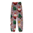thumbnail image 4 of WTOBBY Women's Festive Christmas Print Pajama Pants with Elastic Cuffed Bottoms - Holiday Themed Sleepwear and Casual Lounge Pants for Comfortable Home Wear,Purple Pink L, 4 of 6