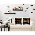 thumbnail image 5 of Halloween Decorations Throw Pillow Covers Set of 4 Happy Halloween Pillow Case Black & Orange for Cushion Sofa Bed Outdoor Decor, 16 x 16 Inches, 5 of 5