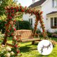 thumbnail image 1 of Yhmxh Guirnalda de rosas artificiales de 1,8 m, flexible, colgante, hecha a mano, con hojas verdes, cuerda floral de seda para arco de boda, valla de jardín, pared del hogar, patio y decoración de, 1 of 5