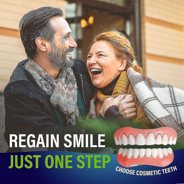 Dientes falsos Dientes cosméticos Comodidad Mandíbula superior e inferior Dentadura Chapa Dientes cosméticos LingWen 8390605721106