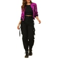 thumbnail image 2 of Chaqueta de lentejuelas para mujer INSPIRE CHIC con cierre de cremallera y bolsillos ocultos, chaqueta bomber S fucsia, 2 of 8