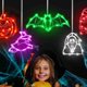 thumbnail image 5 of Decoraciones de Halloween para Interiores, Paquete de 5 Luces de Halloween (Calabaza, Fantasma, Murciélago, , Gnomo), Decoración de Halloween Que Funciona con Pilas, 5 of 7