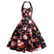 thumbnail image 3 of Vestido de verano para mujer, sin mangas, con cuello halter, estampado navideño vintage, para fiestas Fridja hjkh270, 3 of 5