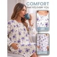thumbnail image 4 of Casual Nights - Flannel Floral Long Sleeve Nightgowns for Women, Soft Lightweight Cotton & Lace Trim, Comfortable Lounging, Floral Purple X-Large, 4 of 7
