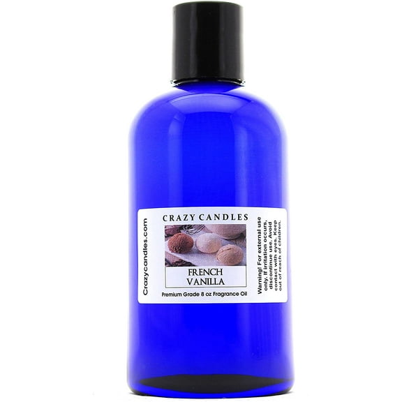 Crazy Candles 8oz French Vanilla 8 fl oz Bottle (237ml) Premium Grade Scented Fragrance Oil Made in USA