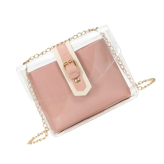 COSMOBETTY 1Pc Transparent Design See Through Purse Clear Handbags For Girls Crossbody Use Shopping Night Out 7.9x6.7in