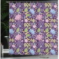 thumbnail image 4 of Ambesonne Floral Shower Curtain, Flowers with Yellow Berries, 69"Wx84"L, Sea Blue Lime Green, 4 of 5