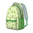 thumbnail image 2 of Nature-Themed Waterproof School Backpack - Ergonomic Student Bag with Frog & Flower Print, Spacious Padded Straps Backpack for Daily Commute, 2 of 5