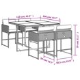 thumbnail image 4 of vidaXL 5 Piece Garden Dining Set with Cushions Grey Poly Rattan, 4 of 5