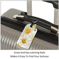 thumbnail image 3 of Square 2Pack PU Leather Daisy Cruise Luggage Tag with Privacy Cover and Name ID Tag for Travel Handbags Backpacks Luggage Tags, 3 of 6