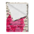 thumbnail image 2 of Love Soft Flannel Fleece Throw Blanket, Heart Design Elements Love Letter Handwriting Calligraphy Curve Old Style Print, Cozy Plush for Indoor and Outdoor Use, 50" x 70", Beige Magenta, by Ambesonne, 2 of 5