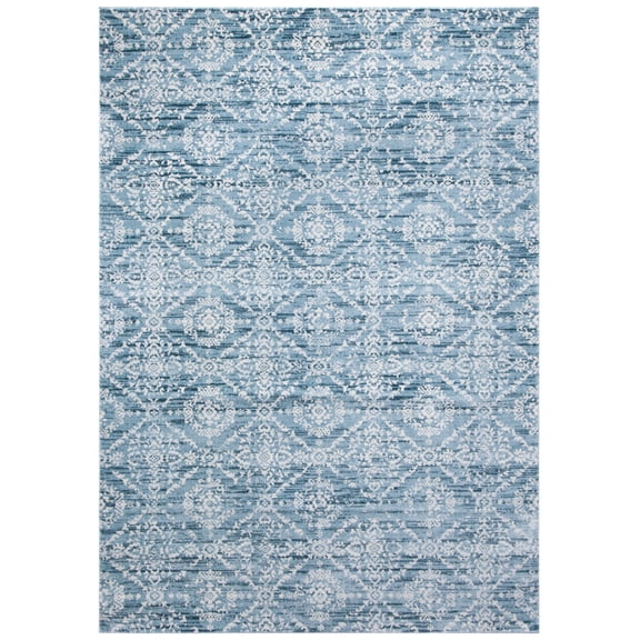SAFAVIEH Isabella Dina Geometric Area Rug, Denim Blue/Ivory, 9' x 12'