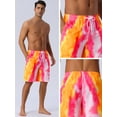 thumbnail image 5 of DARING DIVA Men's Tie-dyed Pattern Drawstring Elastic Waist Board Shorts 36 Pink Yellow, 5 of 6