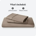 thumbnail image 3 of Bare Home Ultra-Soft Fitted Sheet + Pillowcase Set - Premium 1800 Collection - Deep Pocket - Queen, Taupe, 3 of 8