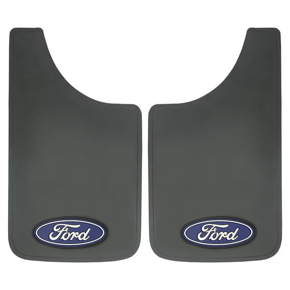 Plasticolor Ford 11” x 19” Easy-Fit Universal Fit Automotive Mud Guards, Black, 1 Pair
