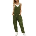 thumbnail image 3 of Fantaslook Jumpsuits for Women Casual Loose Rompers Sleeveless Spaghetti Strap Overalls Jumpers Harem Long Pants with Pockets, 3 of 9