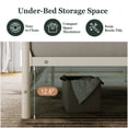 thumbnail image 5 of Amolife Twin Size Metal Platform Bed Frame with Vintage Headboard & 12.6" Under-Bed Storage, White, 5 of 8