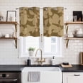 thumbnail image 2 of Brown Floral Silhouette Kitchen Curtains Window Panels, Spring Farmhouse Vintage Flowers Insulated Window Treatment Curtain, Grommet Curtains for Bedroom/Living Room/Bathroom, 2 Piece 27.5"Wx39"L, 2 of 8