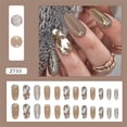thumbnail image 2 of Fofosbeauty 24 pcs Press-on Acrylic False Nails, Nails Tips Designs 2023,Almond Autumn Flower Sandy, 2 of 8