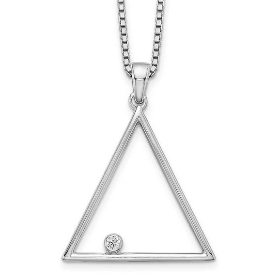 Primal Silver Sterling Silver Polished 0.025 Cttw Diamond Necklace